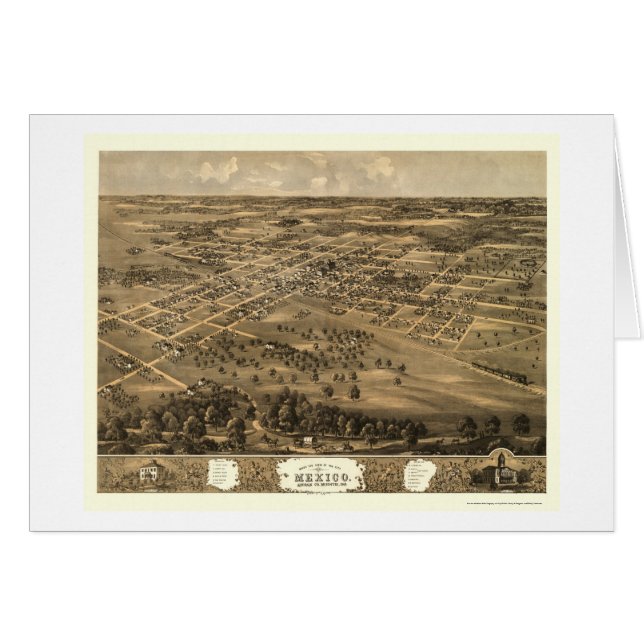 Le Mexique, carte panoramique de MOIS - 1869 (Devant horizontal)