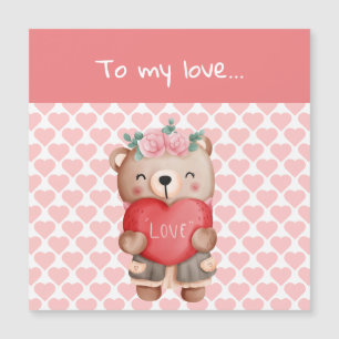 Le mignon ours en peluche de Valentine envoie un c