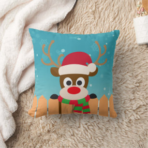 Le mignon Rudolph Le renne du nez rouge   Oreiller