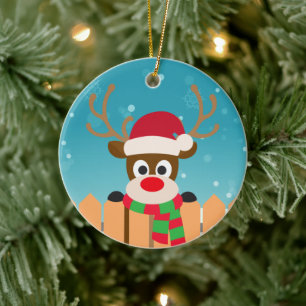 Le mignon Rudolph Le renne du nez rouge   Ornement