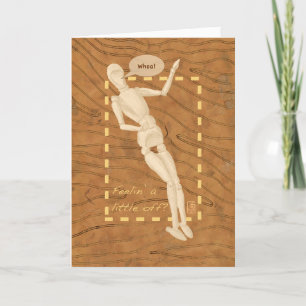 Le modèle de l'artiste en bois "Whoa!" Carte de là