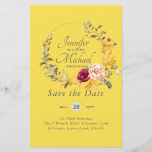 Le moins cher Économisez les dates Floral Wreath B