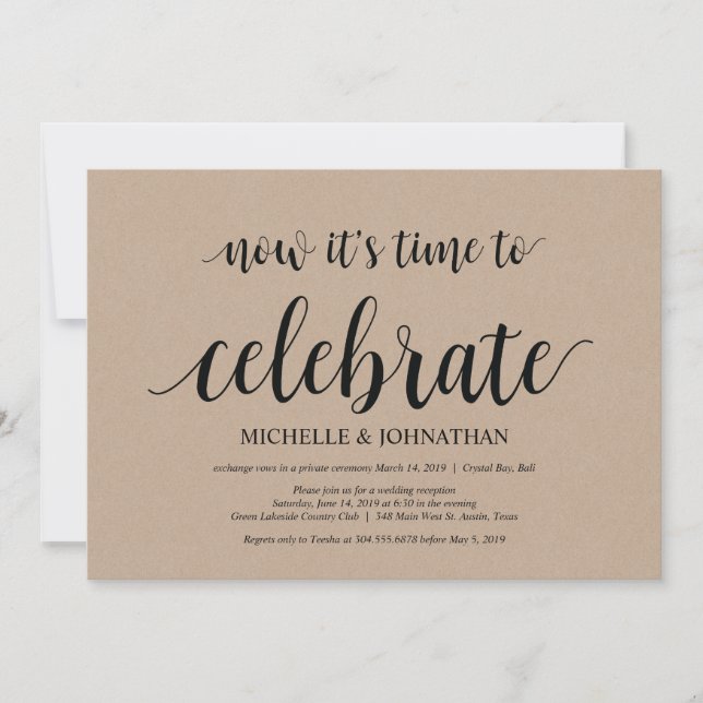 le moment de célébrer, invitations de mariage en f (Devant)