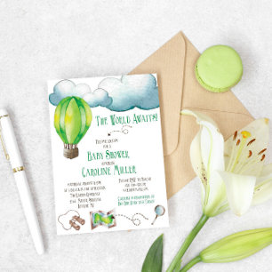 Le monde attend ! Invitation baby shower