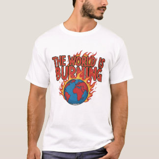 LE MONDE BRÛLE - T-shirt Grunge Crise Mondiale
