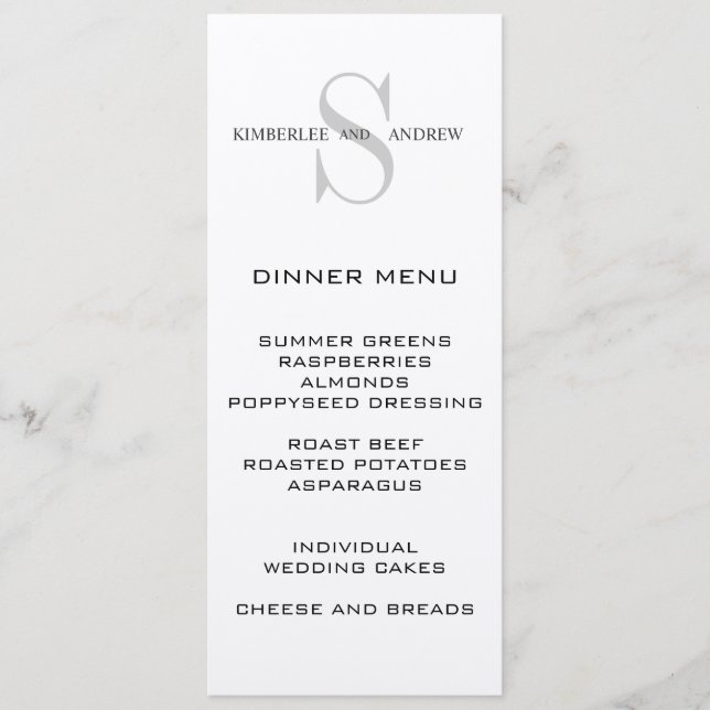 Le monogramme appelle la carte crème de menu de (Devant)