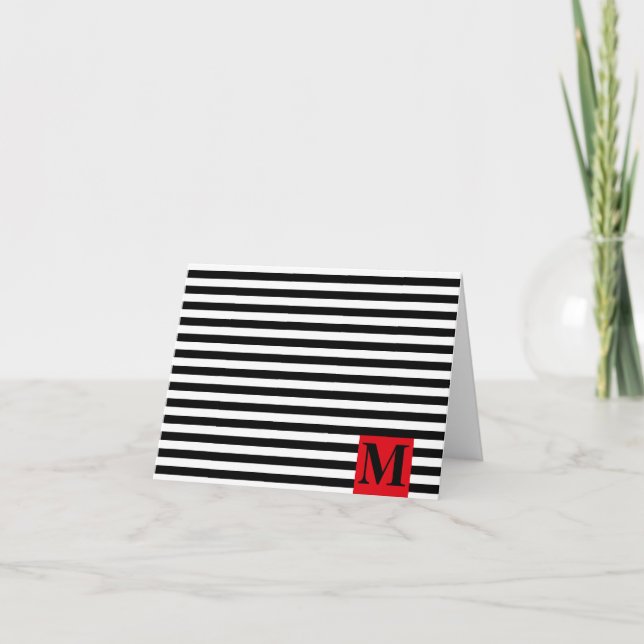 Le monogramme moderne barre la carte de note (Devant)