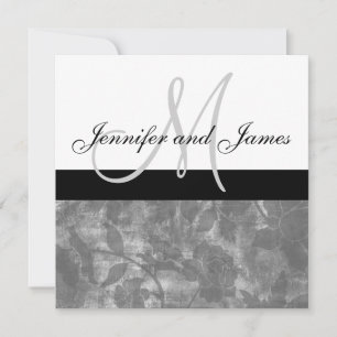 Le monogramme noir de faire-part de mariage