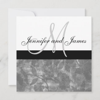 Le monogramme noir de faire-part de mariage
