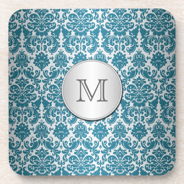 Le monogramme Teal et les dessous de verre (Devant)