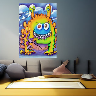 Le monstre convivial   AI Art Poster
