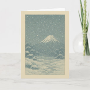 Le Mont Fuji en hiver - Carte de Noël