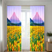 Le Mont Fuji et les rideaux de tournesol