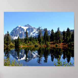 Le Mont Shuksan sur une affiche du jour ensoleillé
