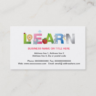 le mot apprendre carte de visite de l'éducation