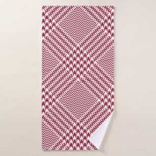 Le motif plaid en verre brillant en rouge et blanc