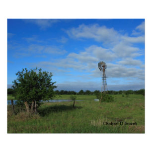 Le moulin à vent du Kansas dans un pâturage Photo 