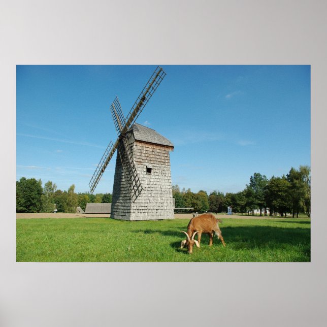 Le moulin à vent et une affiche de chèvre (Devant)