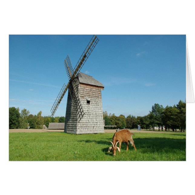 Le moulin à vent et une carte de chèvre (Devant horizontal)