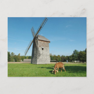 Le moulin à vent et une chèvre - carte postale