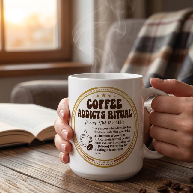 Le mug de l'accro au café - Cadeaux rétro drôles (Créateur téléchargé)