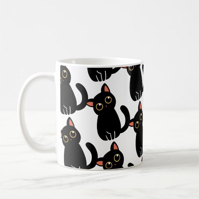 Le mug le plus mignon de chat noir, un cadeau pour (Gauche)