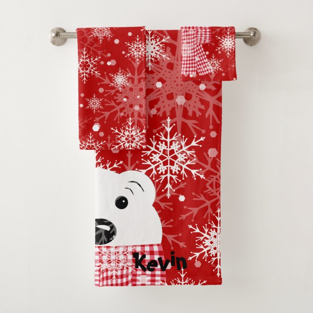 Le museau d'un ours polaire, serviette de bain de  (En situation)