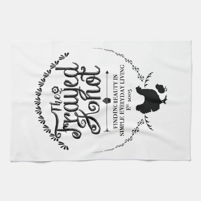 Le noeud frangé - serviette de cuisine de crête (Horizontal)