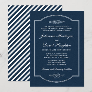 Le noeud marin de la marine Invitations de mariage