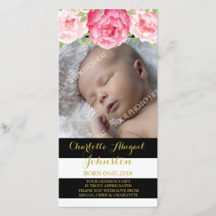 Le noir barre le baby shower rose de Merci de