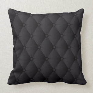 Le noir de luxe a orné le coussin simili cuir
