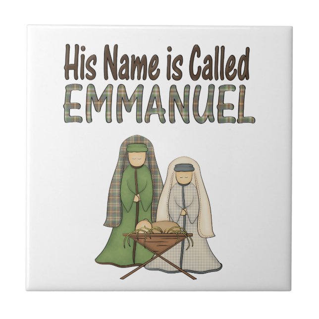Le nom est carreau de céramique de Noël d'Emmanuel (Devant)