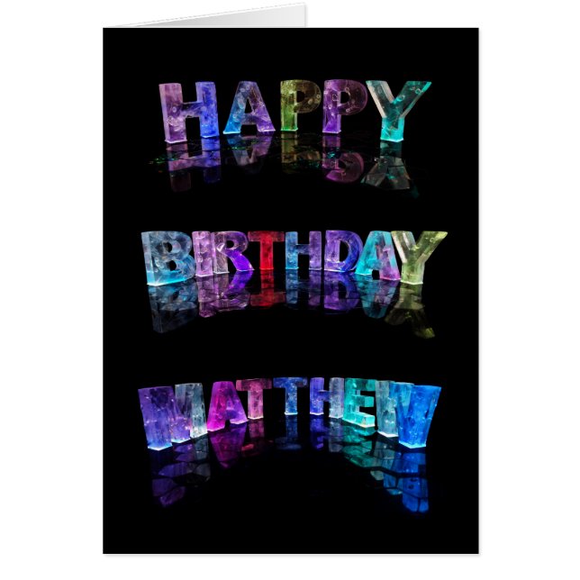 Le nom Matthieu en lumières 3D (photo) (Devant)