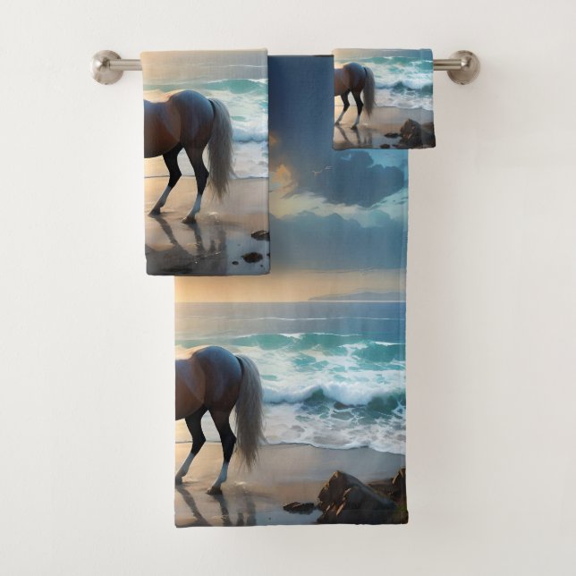 Le Palomino Horse Sur La Plage, (En situation)