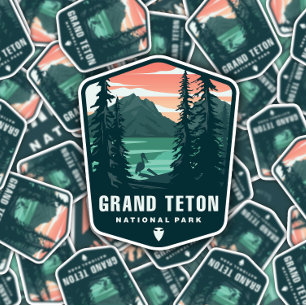 Le Parc national de Grand Teton   Sticker Die-Cut