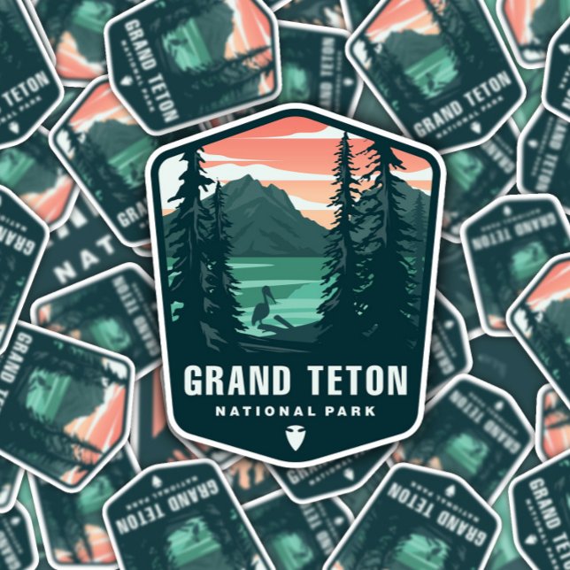 Le Parc national de Grand Teton | Sticker Die-Cut (Créateur téléchargé)