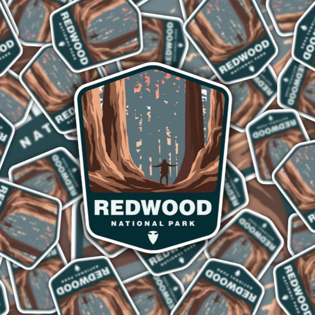 Le parc national de Redwood Californie | Sticker D (Créateur téléchargé)