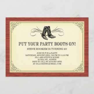Le Parti Boots Invitations Occidentales