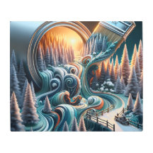 Le pays des merveilles hivernales du peintre