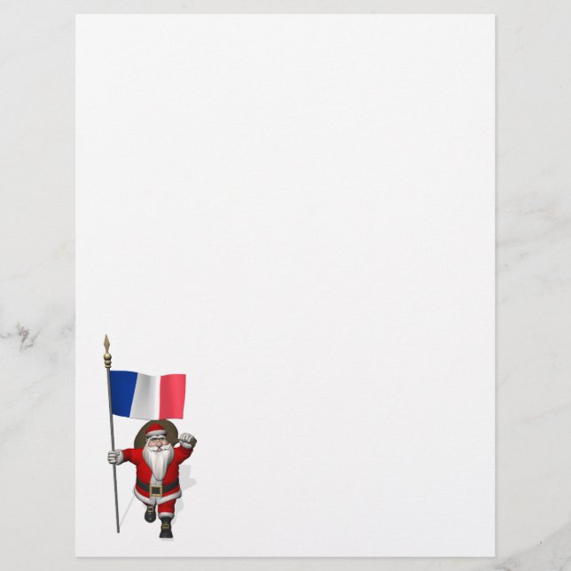 Le Père Noël Avec L'Enseigne De France (Devant)