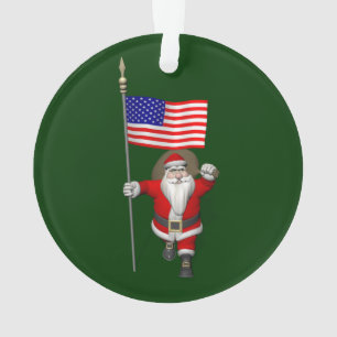 Le Père Noël Avec L'Enseigne Des États-Unis