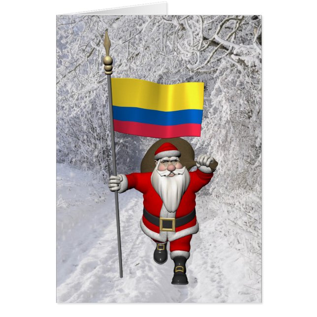 Le Père Noël Avec L'Ensigne De La Colombie (Devant)