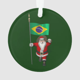 Le Père Noël Avec L'Ensigne Du Brésil