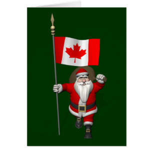 Le Père Noël Avec L'Ensigne Du Canada
