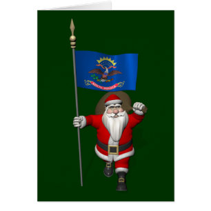 Le Père Noël Avec L'Ensigne Du Dakota Du Nord