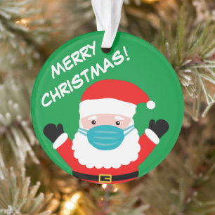 Le Père Noël avec masque facial photo de Noël