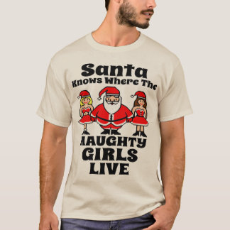 Le père noël connaît le T-shirt vilain de filles