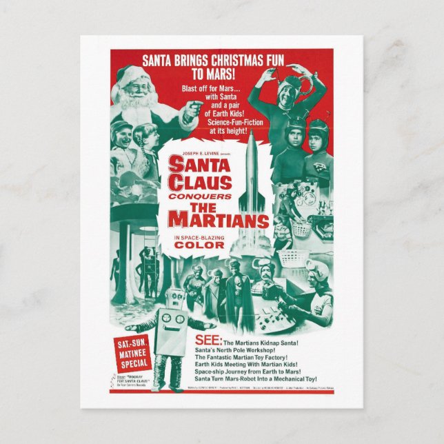 LE PÈRE NOËL CONQUIERT LA CARTE POSTALE DE MARTIEN (Devant)