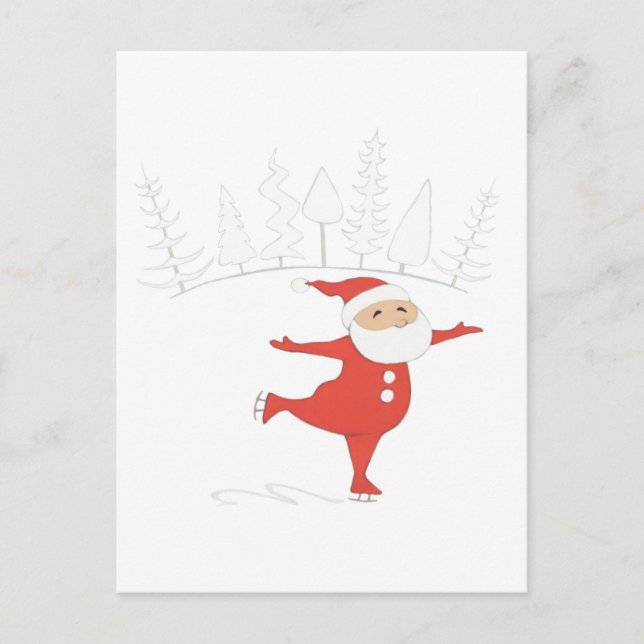 Le père noël est CARTE POSTALE de patinage de (Devant)