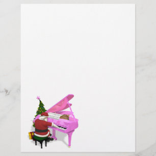 Le Père Noël Joue Un Piano Rose